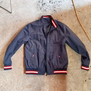 Mens Navy Blue Casual Lightweight Bomber Jacket Size S